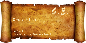 Oros Ella névjegykártya